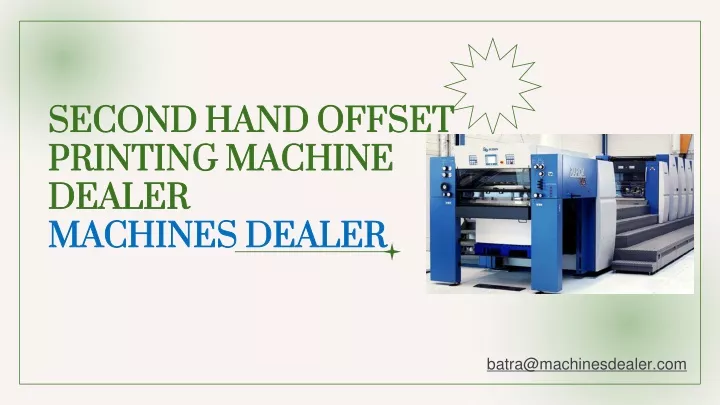 second hand offset printing machine dealer machines dealer