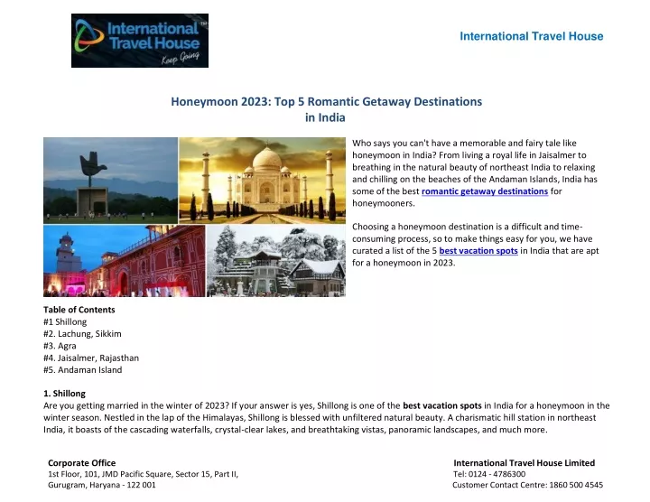 international travel house