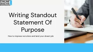 Writing Standout Statement Of Purpose