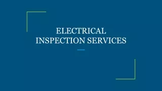 electrical inspection services