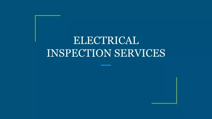 electrical inspection services
