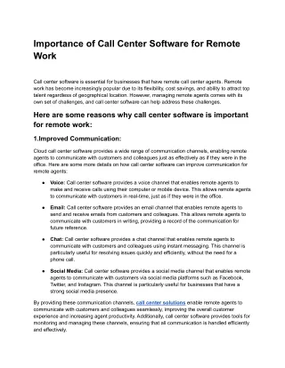 importance of call center software for remote work