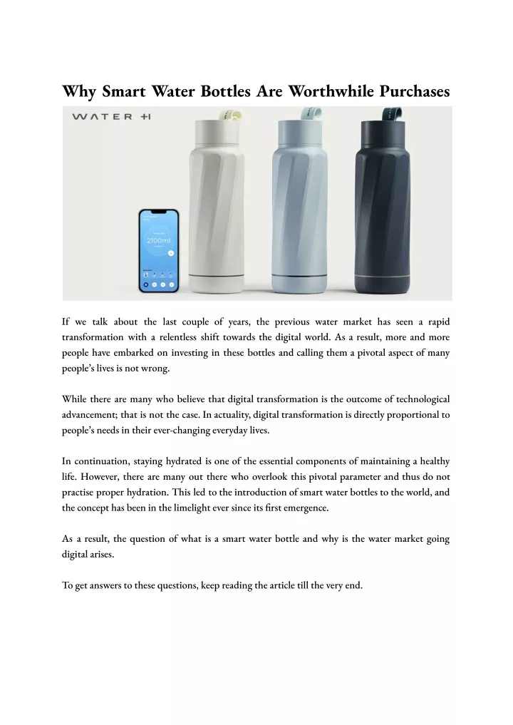 why smart water bottles are worthwhile purchases