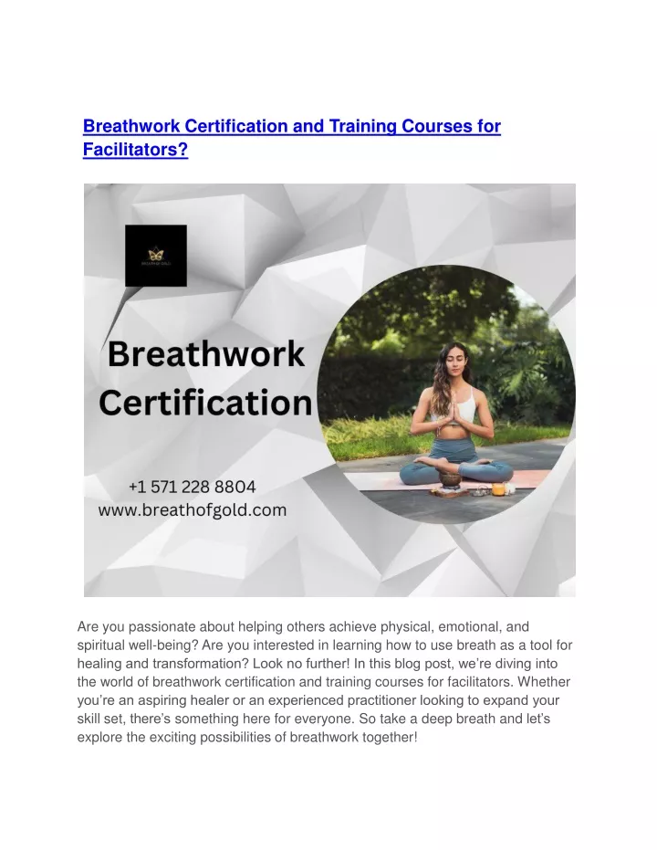 PPT Breathwork Certification and Training Courses for Facilitators