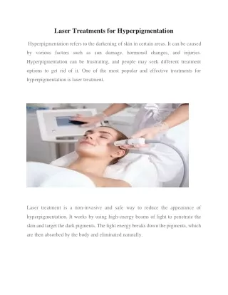 laser treatments for hyperpigmentation