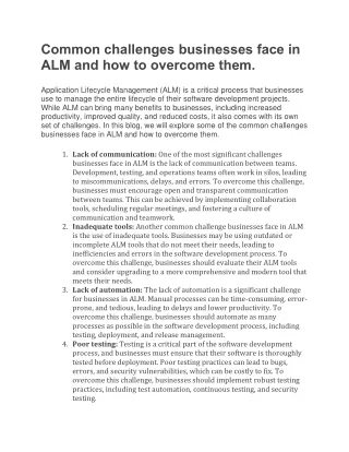 Common challenges businesses face in ALM and how to overcome