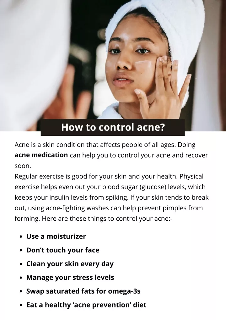 how to control acne