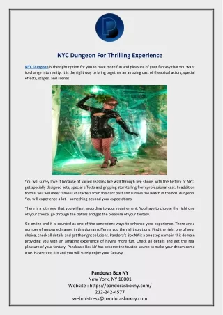 nyc dungeon for thrilling experience