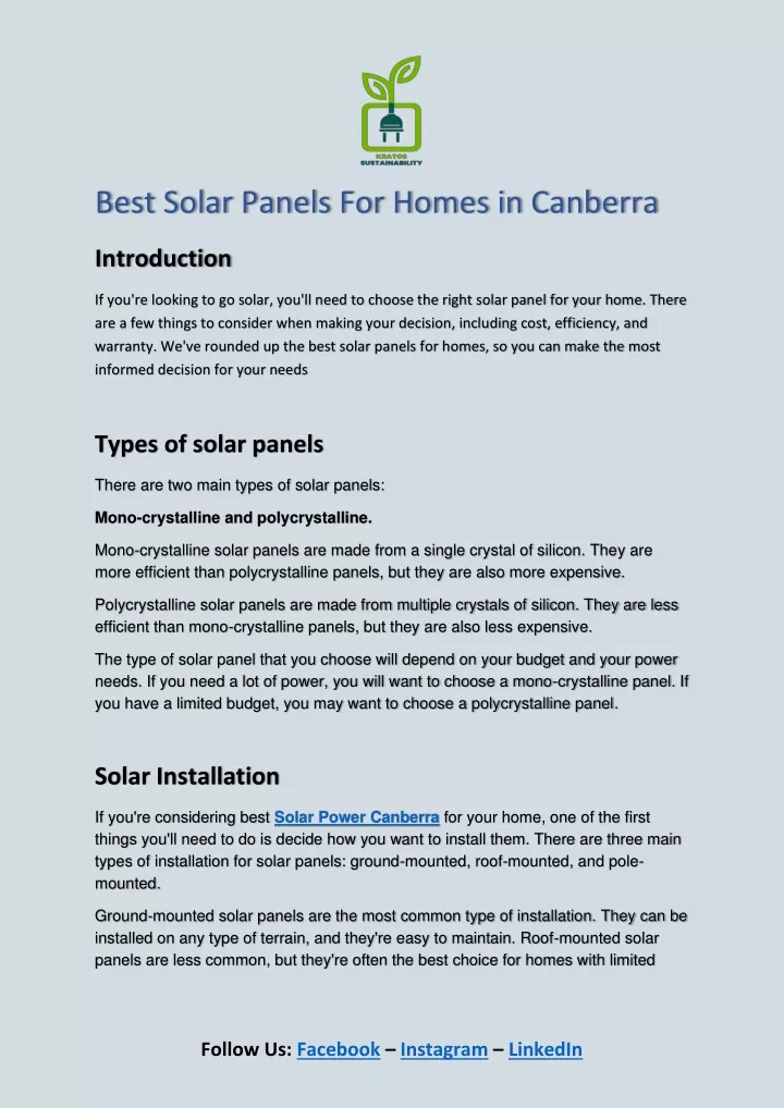 best solar panels for homes in canberra