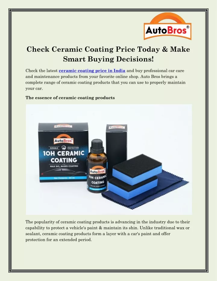 check ceramic coating price today make smart