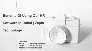 hr software in Dubai - UAE - Zapio Technology | PPT March 2023