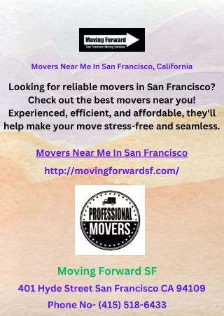 Movers Near Me In San Francisco, California