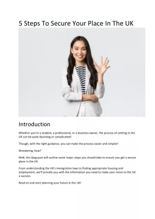 5 steps to secure your place in the uk