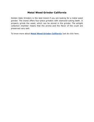 metal weed grinder california