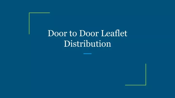 door to door leaflet distribution