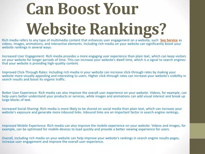 how rich media can boost your website rankings