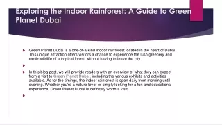 exploring the indoor rainforest a guide to green planet dubai