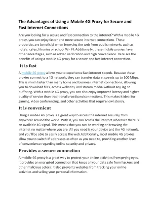 The Advantages of Using a Mobile 4G Proxy for Secure and Fast Internet Connections (1)