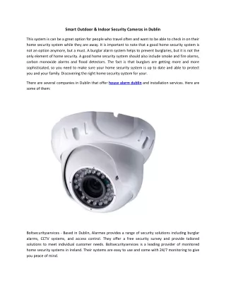 Smart Outdoor & Indoor Security Cameras in Dublin