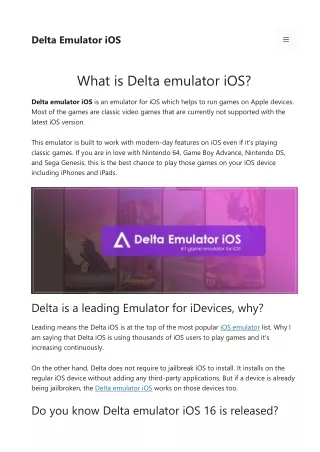 Delta emulator iOS 16 download for iPhone and iPad