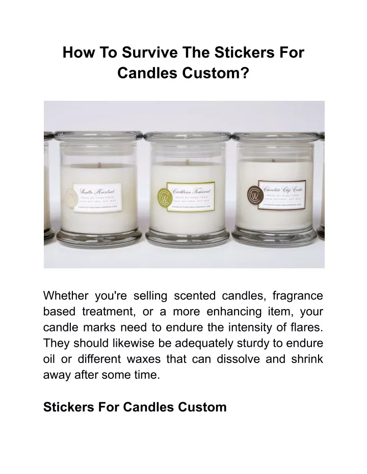 how to survive the stickers for candles custom