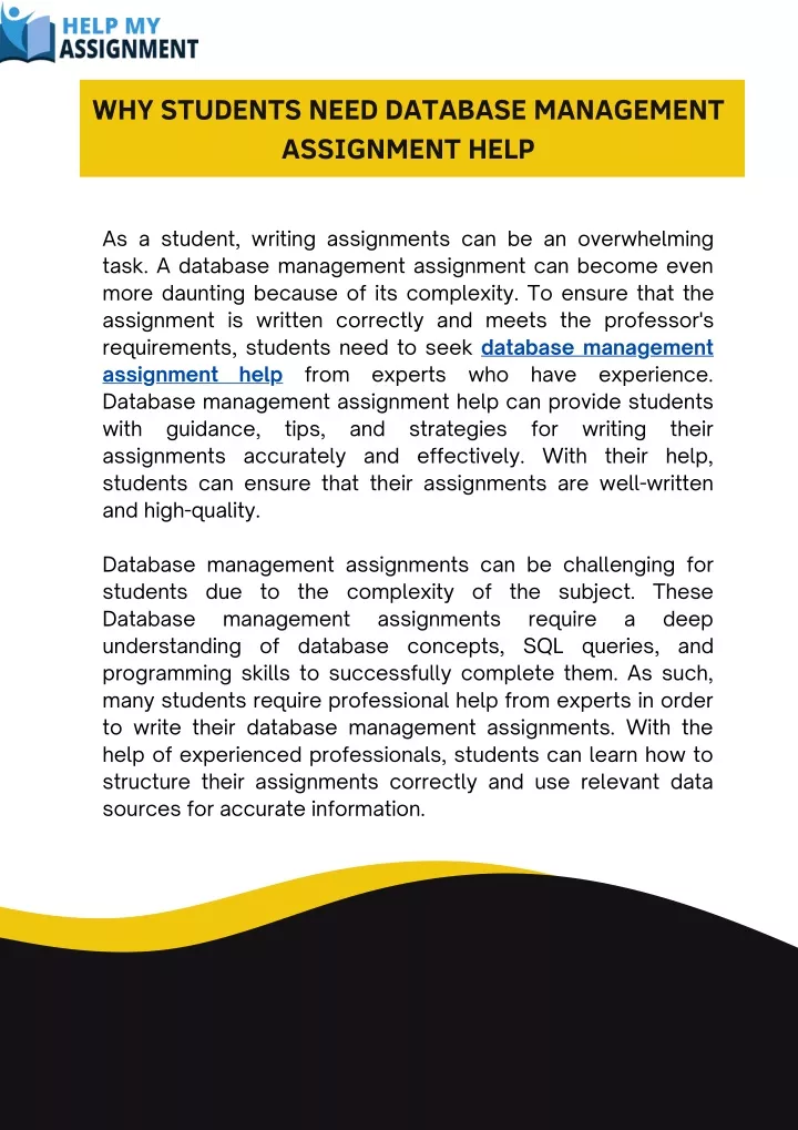 why students need database management assignment