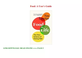 PDF/READ)DOWNLOAD Food A User's Guide