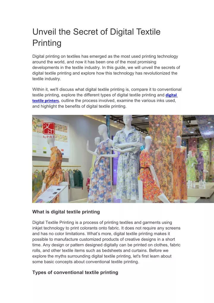 unveil the secret of digital textile printing