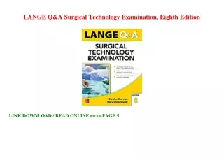 Download [PDF] LANGE Q&A Surgical Technology Examination  Eighth Edition