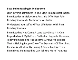 best palm reading in melbourne john psychic