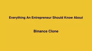 Everything An Entrepreneur Should Know About Binance Clone
