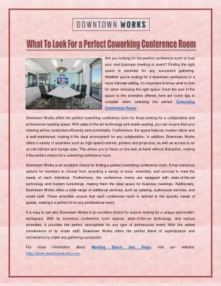 What To Look For a Perfect Coworking Conference Room