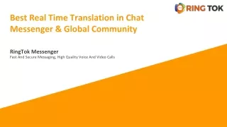 Best Real Time Translation in Chat Messenger & Global Community