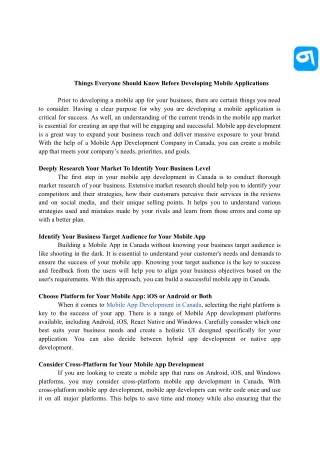 things everyone should know before developing