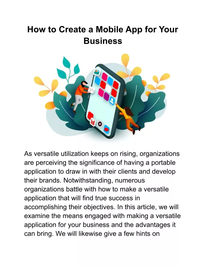 how to create a mobile app for your business