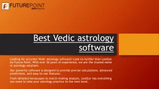 Best Vedic astrology software