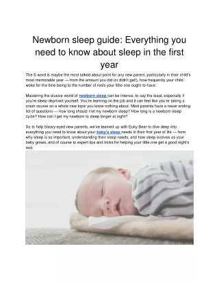Newborn sleep guide: Everything you need to know about sleep in the first year