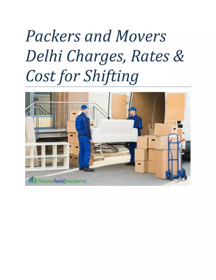 packers and movers delhi charges rates cost
