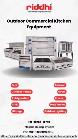 Outdoor Commercial Kitchen Equipment - Riddhi Display
