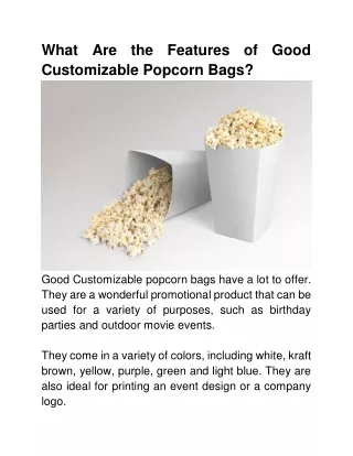What Are the Features of Good Customizable Popcorn Bags_