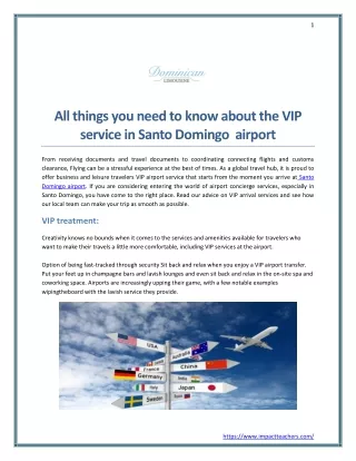 All things you need to know about the VIP service in Santo Domingo  airport