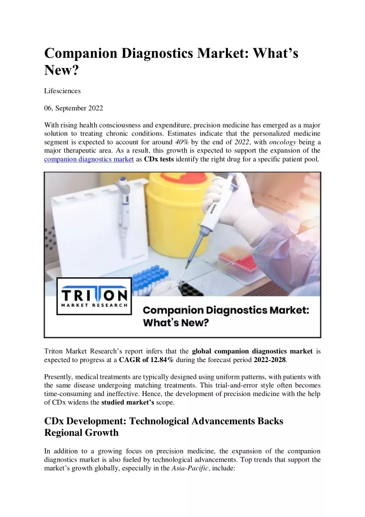 companion diagnostics market what s new