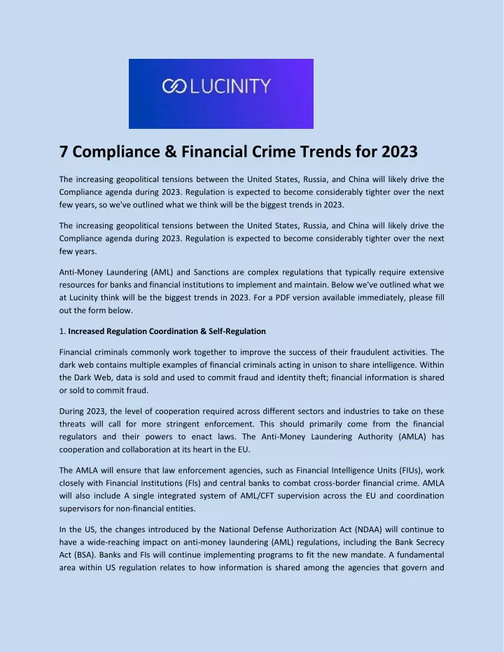 7 compliance financial crime trends for 2023