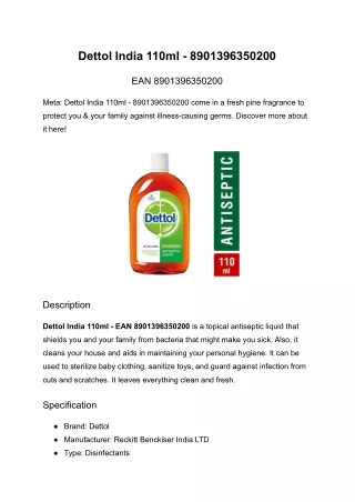 dettol india 110ml 8901396350200