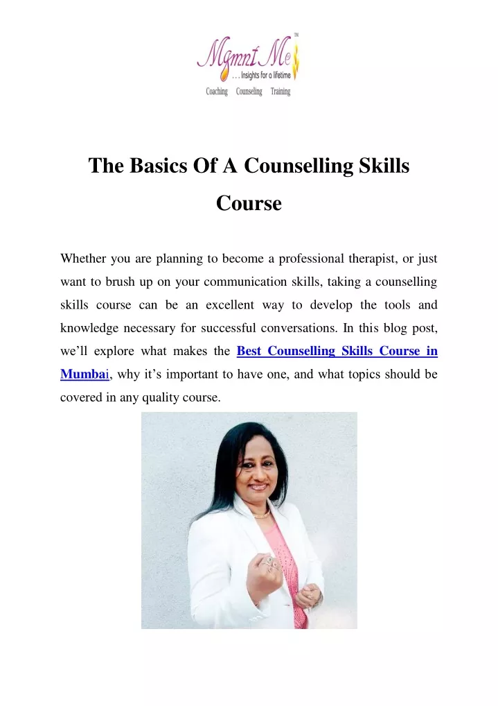 the basics of a counselling skills