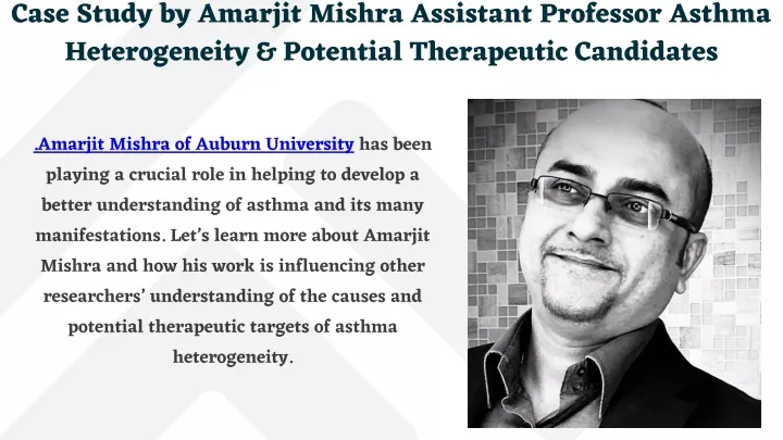 case study by amarjit mishra assistant professor