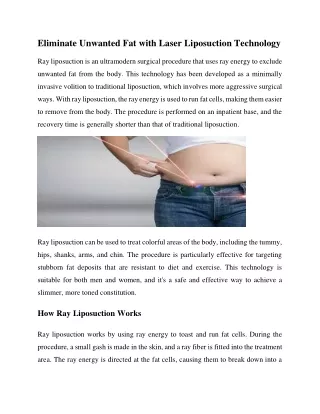 eliminate unwanted fat with laser liposuction