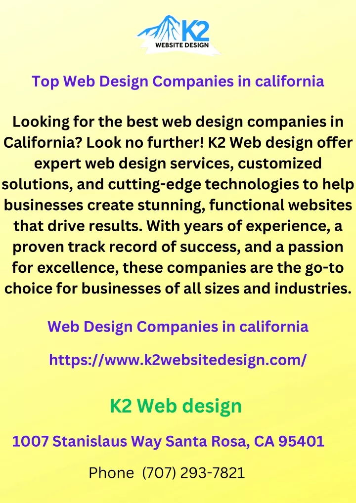 top web design companies in california