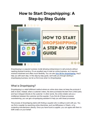 how to start dropshipping a step by step guide
