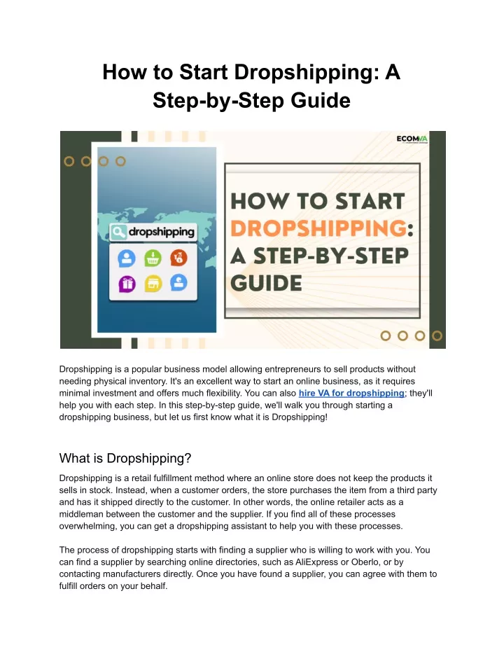 how to start dropshipping a step by step guide